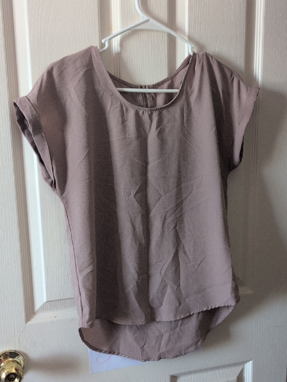 Women's Mauve Short Sleeve Blouse - Lightweight Casual Top